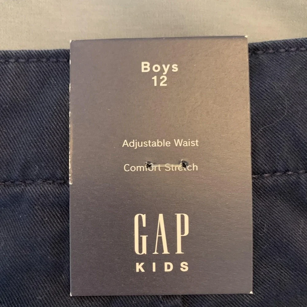 Gap Chino Shorts Boys 12 Blue Adjustable Waist Comfort‎ Stretch Twill Casual